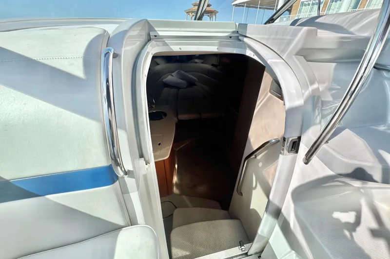 Slide: The Image of 2006 Formula 370 Super Sport cabin entrance with sleek interior design. - 12