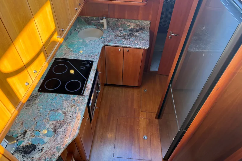 Slide: The Image of Luxurious kitchen interior of 2008 Sunseeker Manhattan 50 yacht with modern appliances. - 50