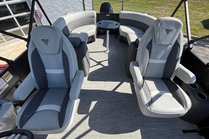 Slide: The Image of Luxurious 2026 Viaggio X24U boat interior with plush seating and modern design. - 14
