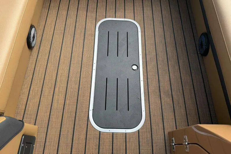 Slide: The Image of 2025 Bentley Pontoons Elite 253 Admiral deck with sleek, modern flooring design. - 11