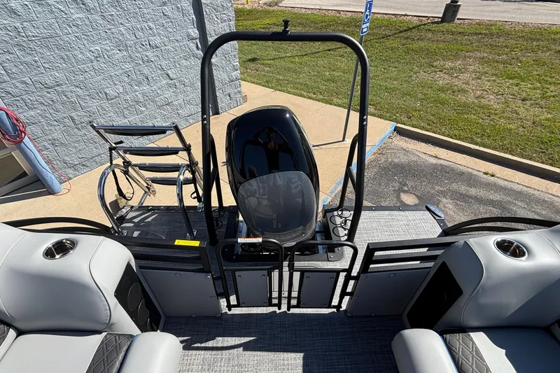 Slide: The Image of 2026 JC Neptoon 25TT Sport pontoon boat interior with seating and wheelchair accessibility. - 31