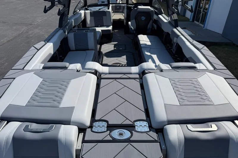 Slide: The Image of 2026 Malibu Wakesetter 26 LSV interior with luxurious seating and modern design. - 13