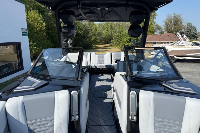 Slide: The Image of 2026 Malibu Wakesetter 26 LSV interior with sleek seating and modern design. - 23