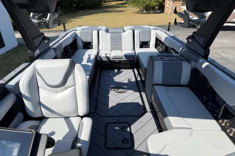 Slide: The Image of 2026 Malibu Wakesetter 26 LSV interior with luxurious seating and modern design. - 24