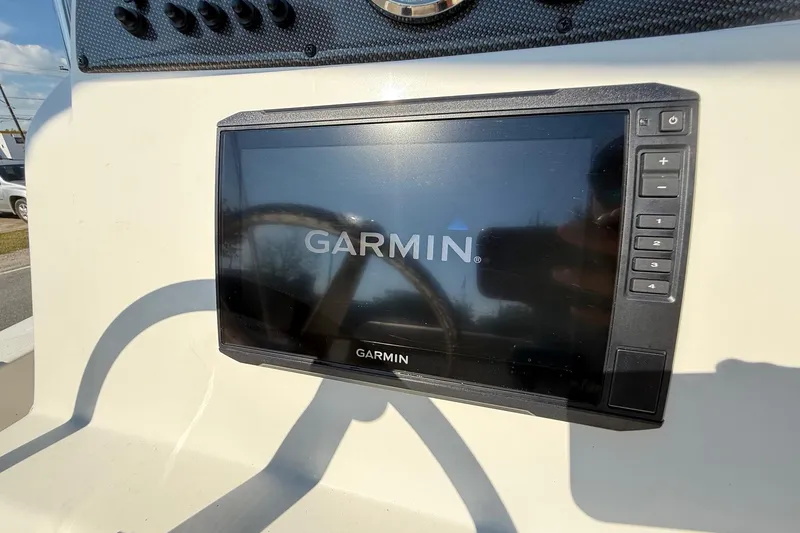 Slide: The Image of Garmin display on 2020 Pioneer 180 Sportfish boat dashboard. - 15