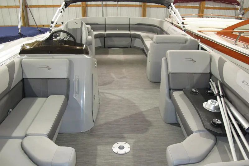 Slide: The Image of 2022 Bennington SX 22 Fishing boat interior with spacious seating and modern design. - 4