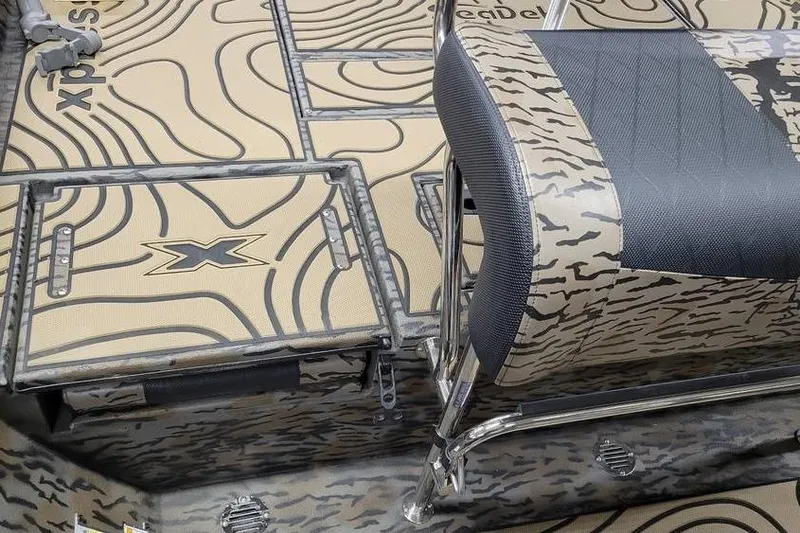 Slide: The Image of 2026 Xpress H20B Bay boat seat with camouflage pattern and quilted design. - 16