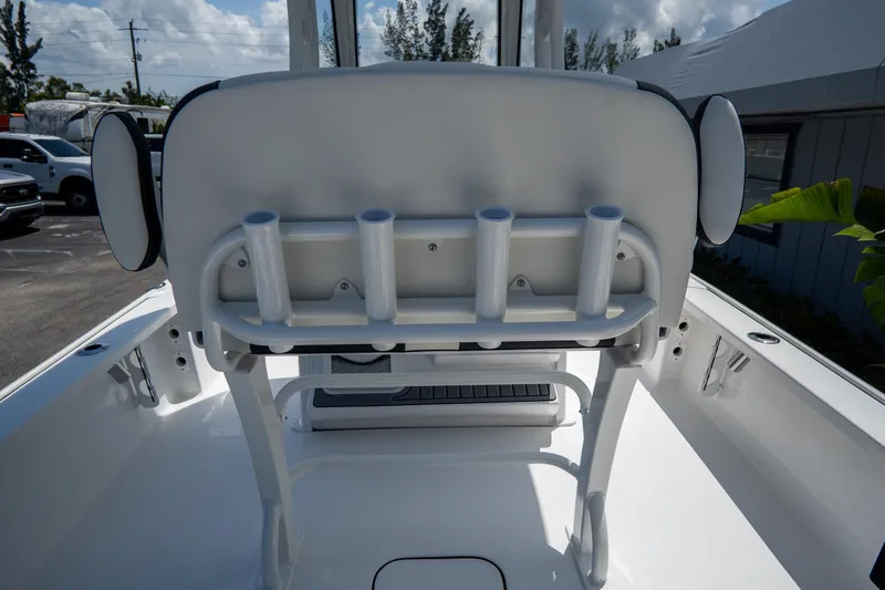 Slide: The Image of 2026 Tidewater 2410 Bay Max boat with rod holders and seating. - 16