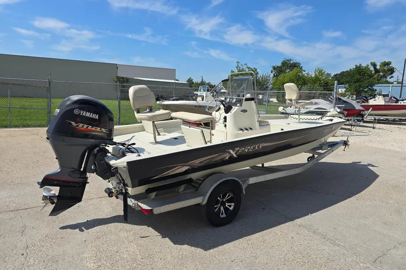 Slide: The Image of 2017 Xpress H20B Bay boat with Yamaha VMAX engine on trailer. - 3