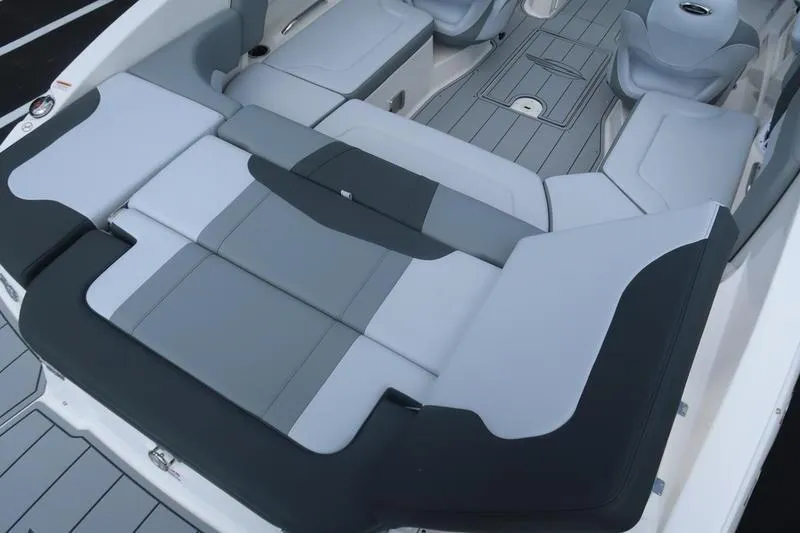 Slide: The Image of Close-up of 2026 Chaparral 23 SSi boat deck with logo detail. - 20