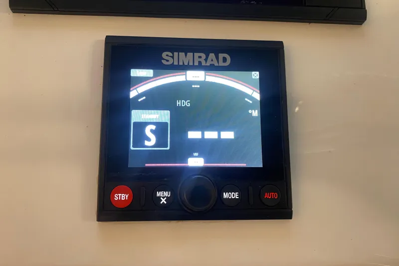 Slide: The Image of Simrad navigation display on 2022 Front Runner 39 CC boat dashboard. - 25