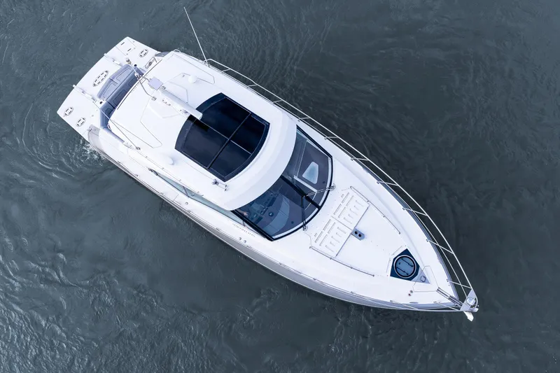 Slide: The Image of Aerial view of 2014 Cruisers Yachts 45 Cantius on water. - 12