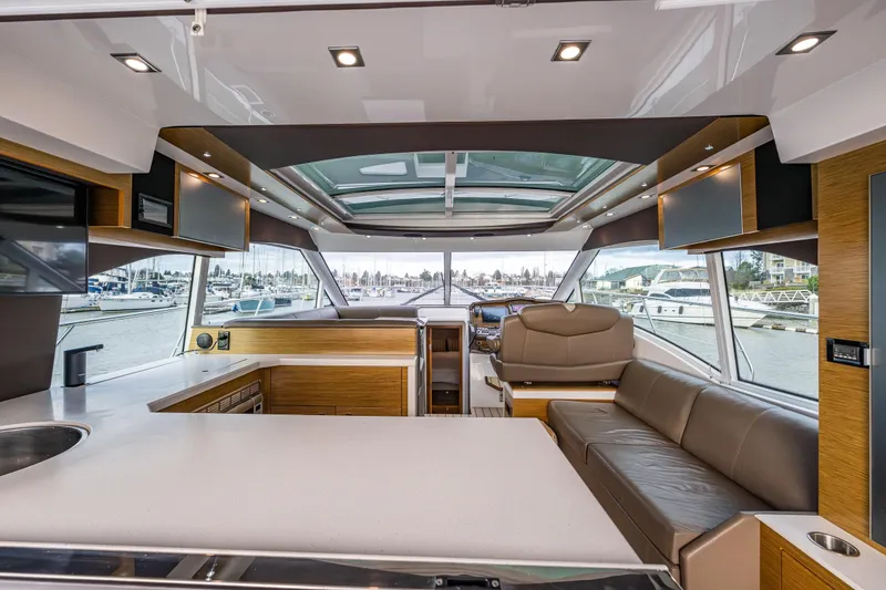 Slide: The Image of Luxurious interior of 2014 Cruisers Yachts 45 Cantius with modern design and spacious seating. - 2