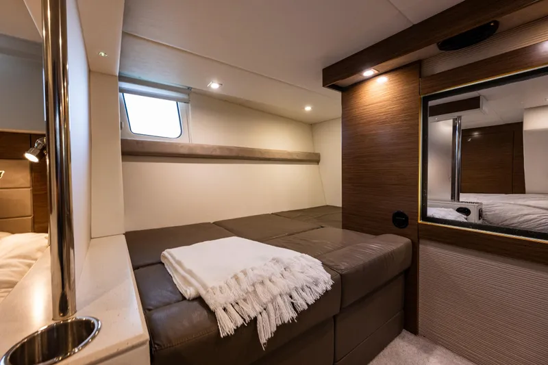 Slide: The Image of Luxurious interior of 2014 Cruisers Yachts 45 Cantius with cozy bed and modern design. - 39
