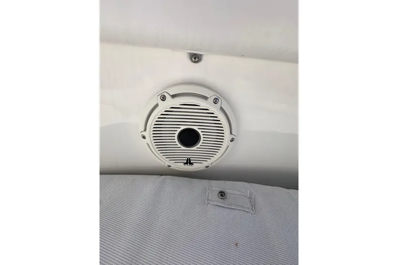 Slide: The Image of Speaker on 2011 Robalo R300 Center Console boat interior. - 28
