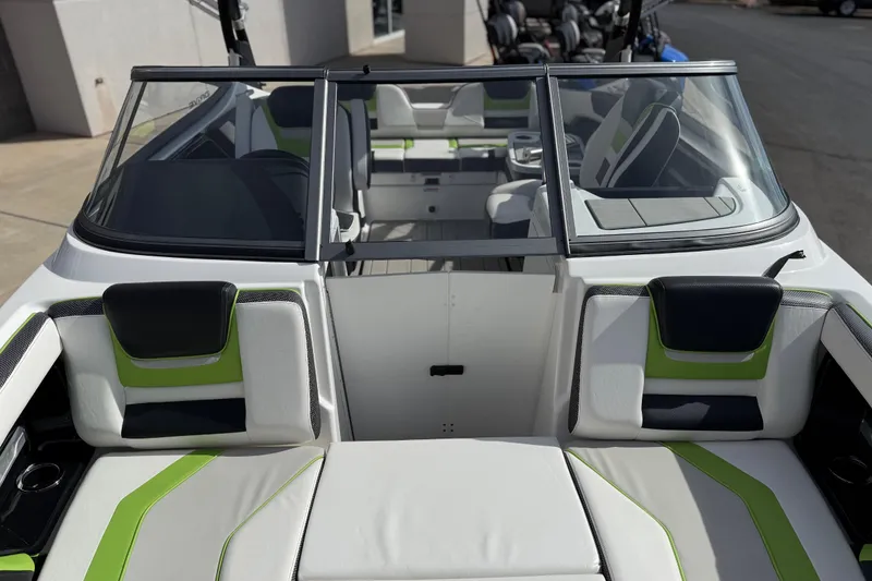 Slide: The Image of 2022 Yamaha Boats 212XD interior with sleek seating and modern design. - 55