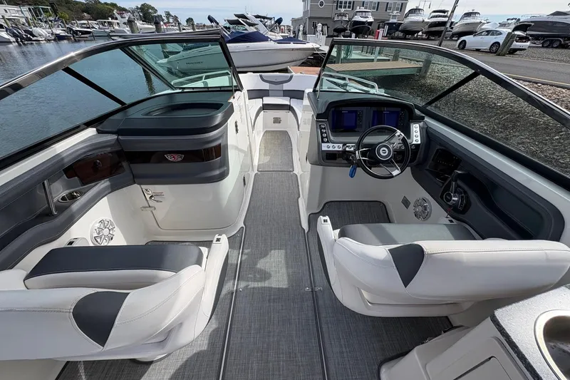 Slide: The Image of Luxurious interior of 2018 CHAPPARAL 287 SSX boat with seating and sink. - 15