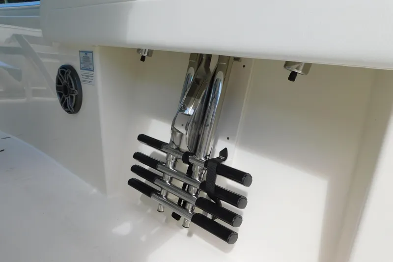 Slide: The Image of 2026 Cobia 285 Center Console boat interior with sleek design and modern features. - 19