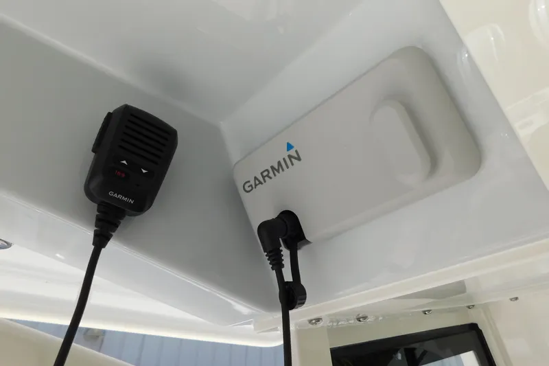 Slide: The Image of Close-up of JL Audio system on 2026 Cobia 285 Center Console boat. - 42