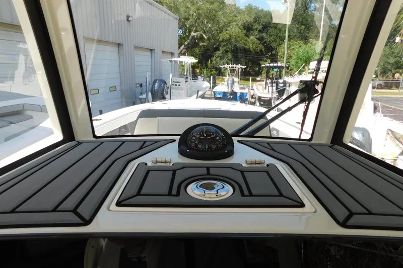 Slide: The Image of Garmin communication equipment on 2026 Cobia 285 Center Console boat. - 43