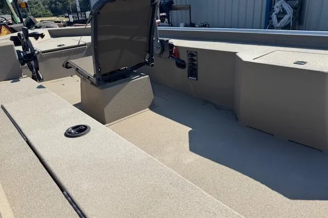 Slide: The Image of 2025 Alweld 1856 PF boat interior with seating and control panel. - 9