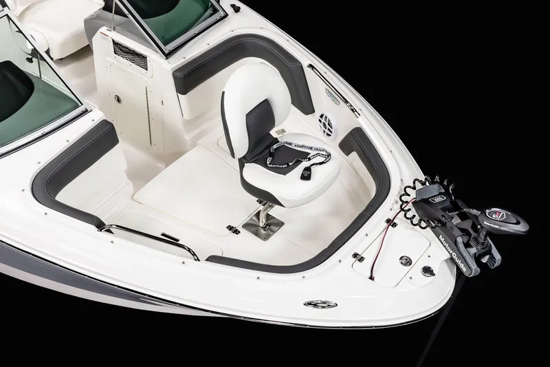 Slide: The Image of 2026 Chaparral 21 SSi Ski & Fish boat interior with seating and speakers. - 7