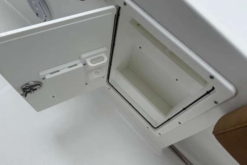 Slide: The Image of Open storage compartment on 2021 Sea Hunt Gamefish 27 Forward Seating boat. - 48