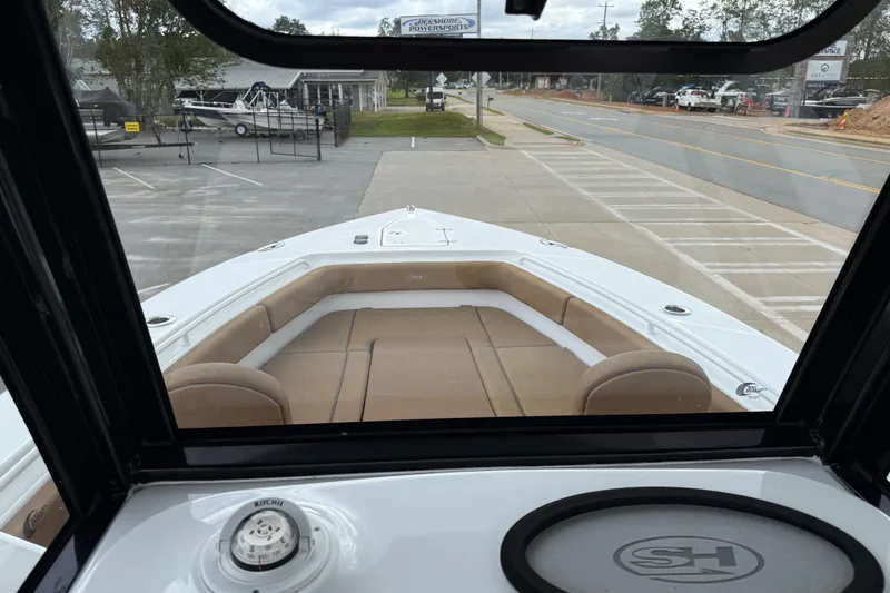 Slide: The Image of 2021 Sea Hunt Gamefish 27 Forward Seating boat interior view from helm. - 73