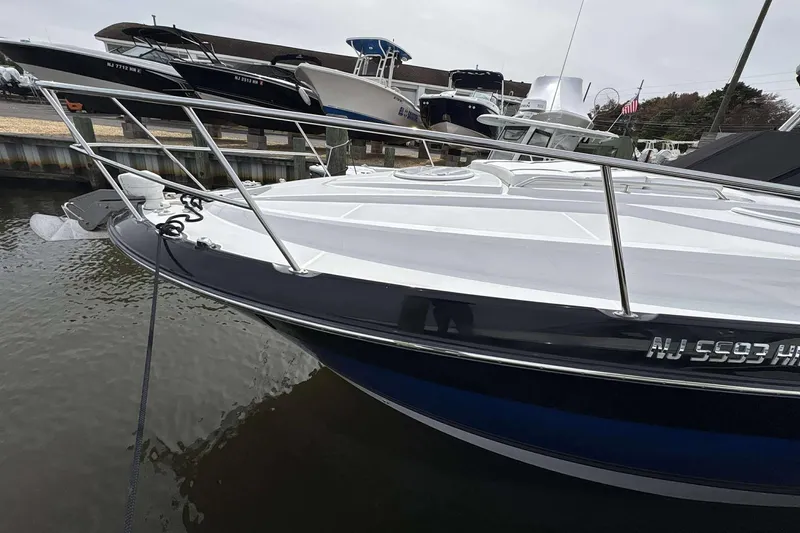 Slide: The Image of 2020 Monterey 355 Sport Yacht docked, showcasing sleek design and modern features. - 9