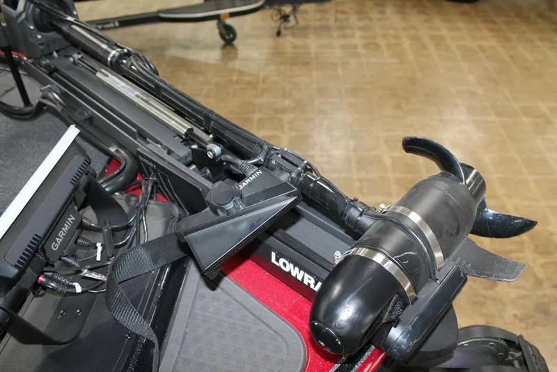 Slide: The Image of 2022 Nitro Z18 Pro boat with Garmin and Lowrance equipment, featuring a trolling motor. - 10