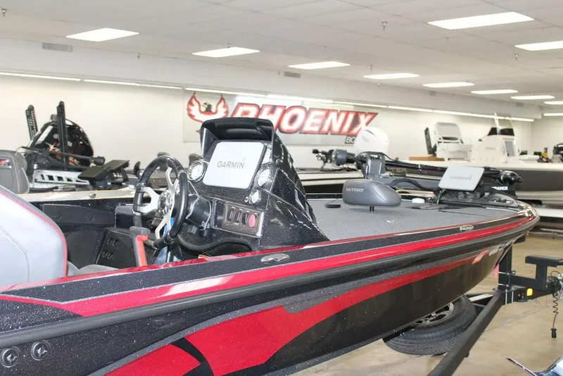 Slide: The Image of 2022 Nitro Z18 Pro boat with Garmin electronics in showroom. - 2
