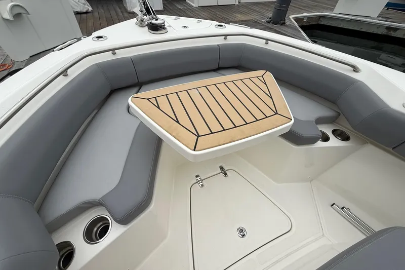 Slide: The Image of 2024 Boston Whaler 250 Outrage boat interior, featuring sleek design and modern amenities. - 42