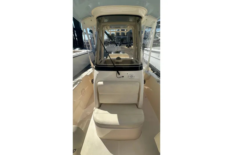Slide: The Image of 2023 Grady-White Fisherman 257 boat interior with seating and windshield. - 16