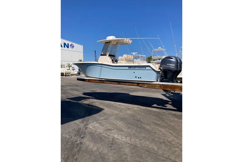 Slide: The Image of 2023 Grady-White Fisherman 257 boat with Yamaha engine on display. - 3