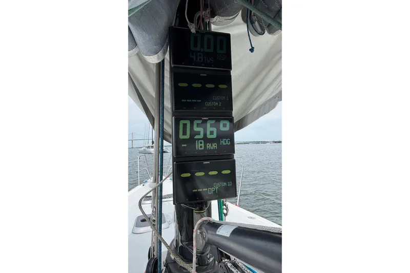 Slide: The Image of Sailing instruments on a 2008 J Boats J/122 displaying navigation data. - 12