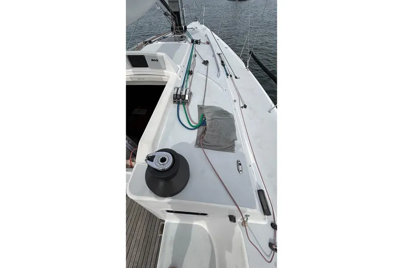 Slide: The Image of 2008 J Boats J/122 sailboat deck with winch and rigging details. - 18