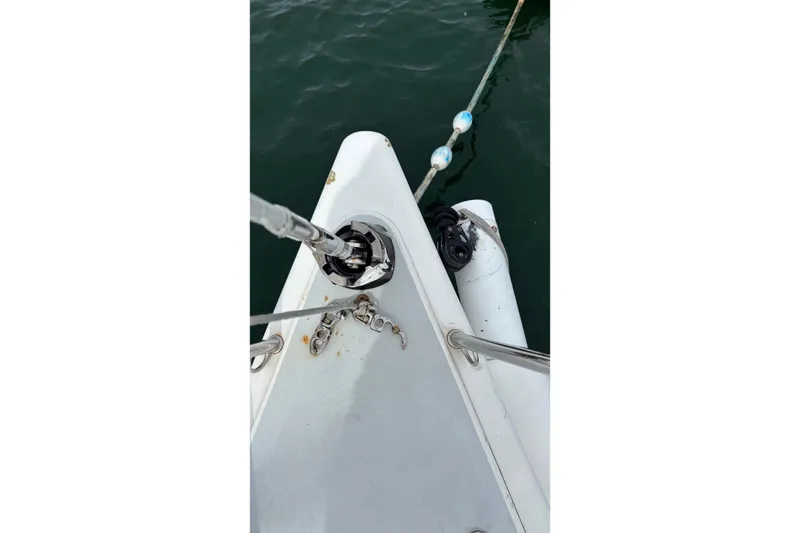 Slide: The Image of Bow of 2008 J Boats J/122 sailboat with anchor and mooring line. - 6
