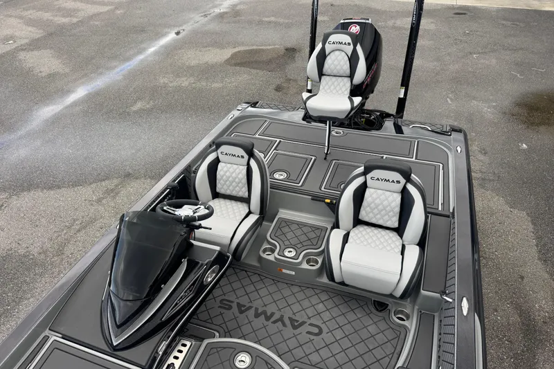 Slide: The Image of 2026 Caymas XS 20 Pro boat interior with sleek seating and modern design. - 14