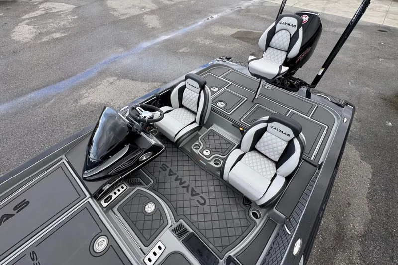 Slide: The Image of 2026 Caymas XS 20 Pro boat interior with sleek seating and modern design. - 15