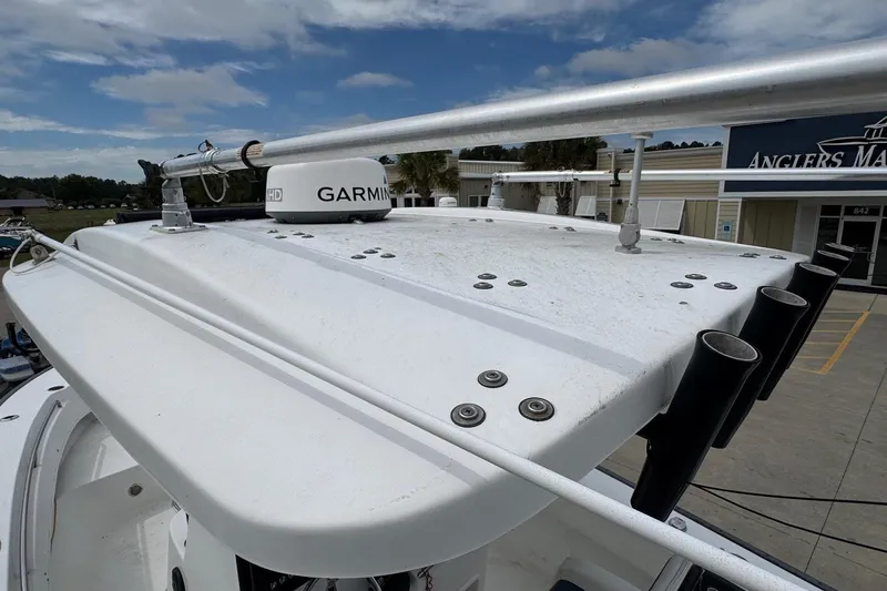 Slide: The Image of 2018 Cape Horn 27 boat with Garmin radar, docked at Anglers Marine. - 22