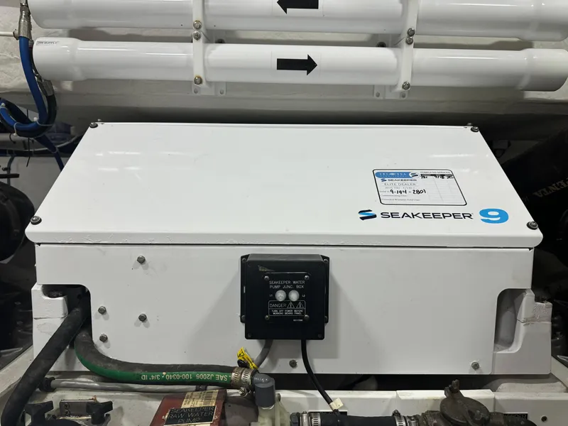 Slide: The Image of Seakeeper 9 stabilizer in 2021 Cruisers Yachts 60 Cantius Flybridge engine room. - 11