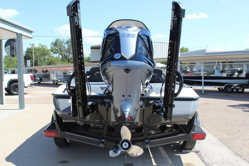Slide: The Image of 2026 Skeeter FXR21 FLEX boat rear view with powerful outboard motor. - 3