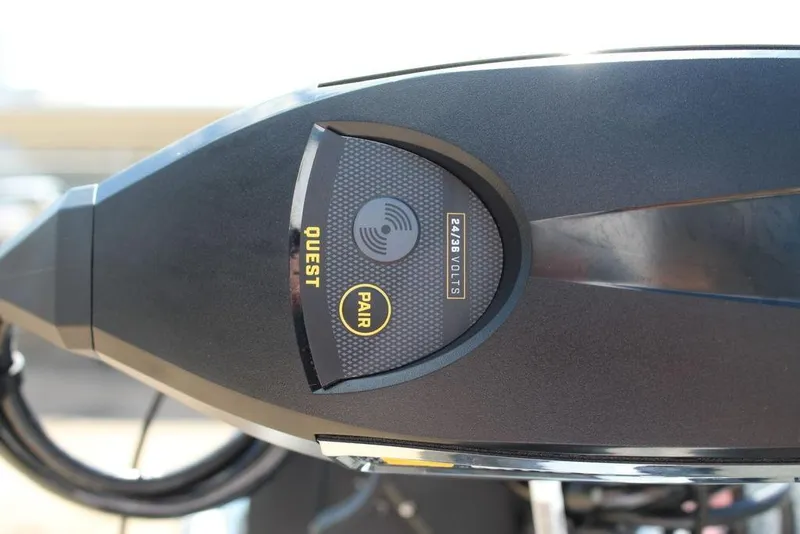 Slide: The Image of Close-up of 2026 Skeeter FXR21 FLEX boat control panel with pairing feature. - 7