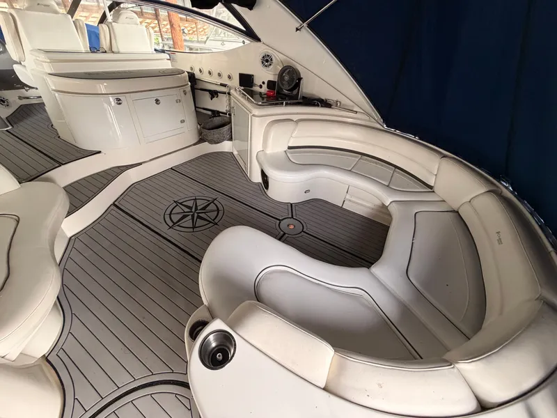 Slide: The Image of Luxurious 2006 Cruisers Yachts 560 Express interior with elegant seating and modern design. - 5