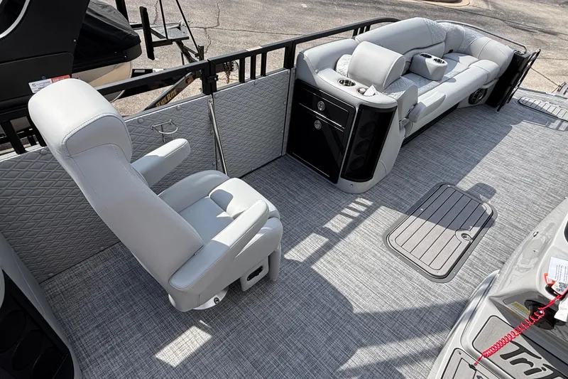 Slide: The Image of Luxurious interior of 2026 JC Sporttoon 26TT pontoon boat with plush seating and modern design. - 15