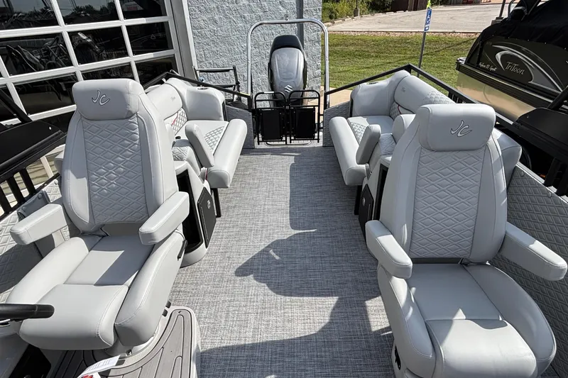 Slide: The Image of Luxurious interior of 2026 JC Sporttoon 26TT pontoon boat with plush seating. - 24