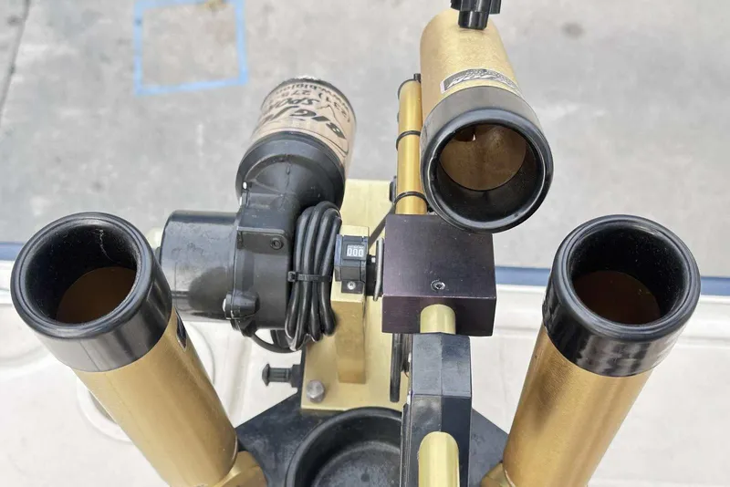 Slide: The Image of Close-up of fishing rod holders on a 2007 Grady-White Tournament 225 boat. - 14