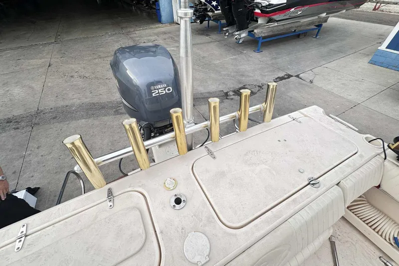 Slide: The Image of 2007 Grady-White Tournament 225 boat with Yamaha 250 engine and rod holders. - 8
