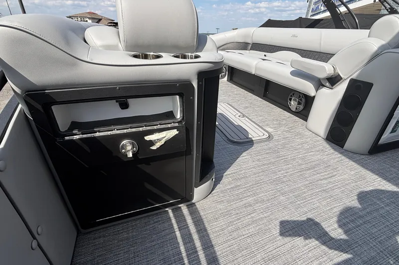 Slide: The Image of Luxurious interior of 2026 JC NEPTOON 27TT SPORT pontoon boat with plush seating. - 39