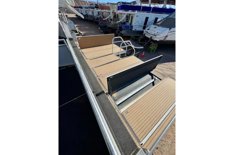 Slide: The Image of Deck view of 2024 Adonia Aspire Trip #7 houseboat, showcasing modern design and spacious layout. - 31